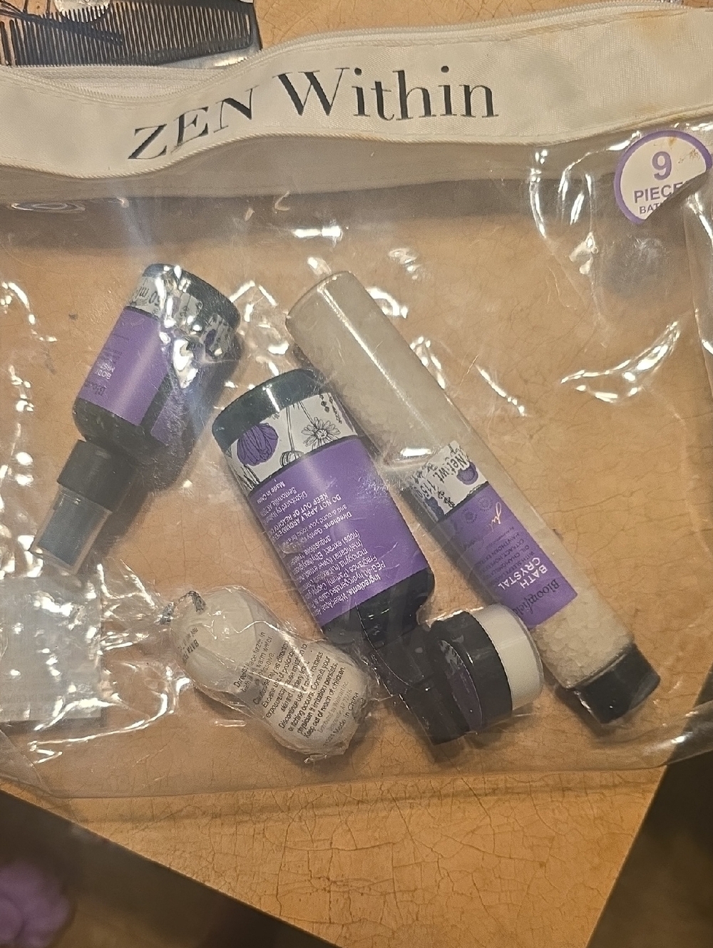 Zen Within Lavender Spa Gift Set - Clear Travel Bag